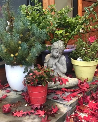 Asian statue reflecting calm and tranquillity 